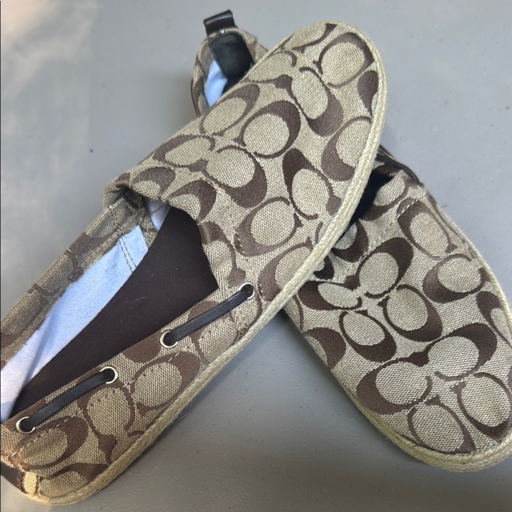 Coach Brown canvass Mellow espadrille Signature shoes